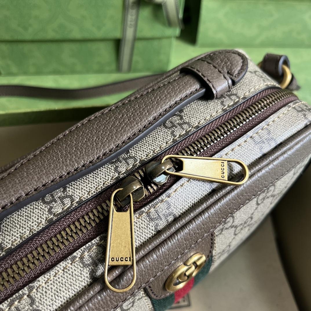 Gucci Ophidia Small Shoulder Bag With Web (24x 16x 7cm) - FashionPlug