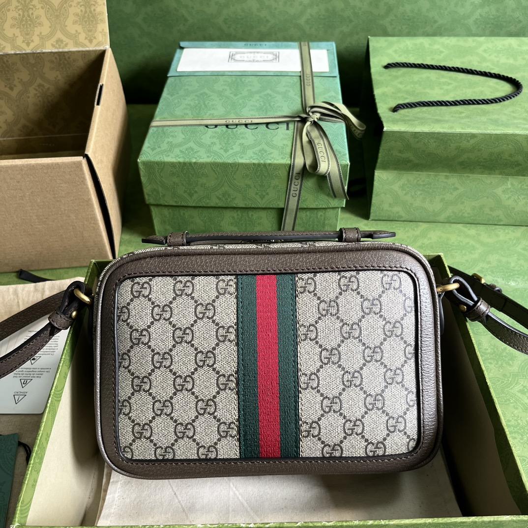 Gucci Ophidia Small Shoulder Bag With Web (24x 16x 7cm) - FashionPlug