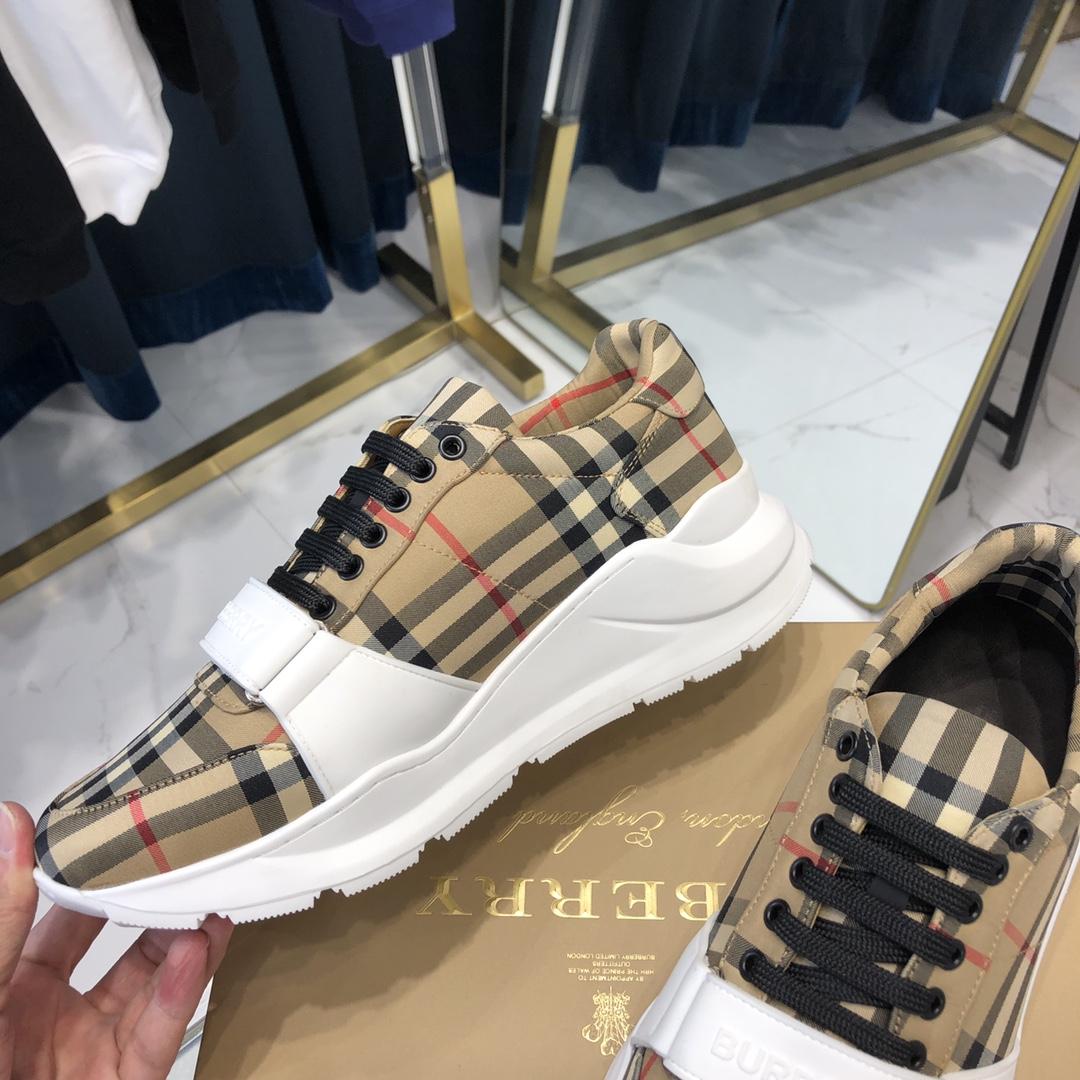 Burberry Check, Suede and Leather Sneakers - FashionPlug