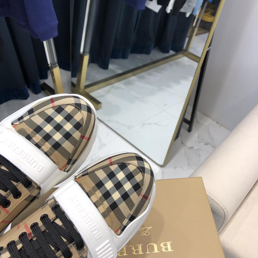 Burberry Check, Suede and Leather Sneakers - FashionPlug