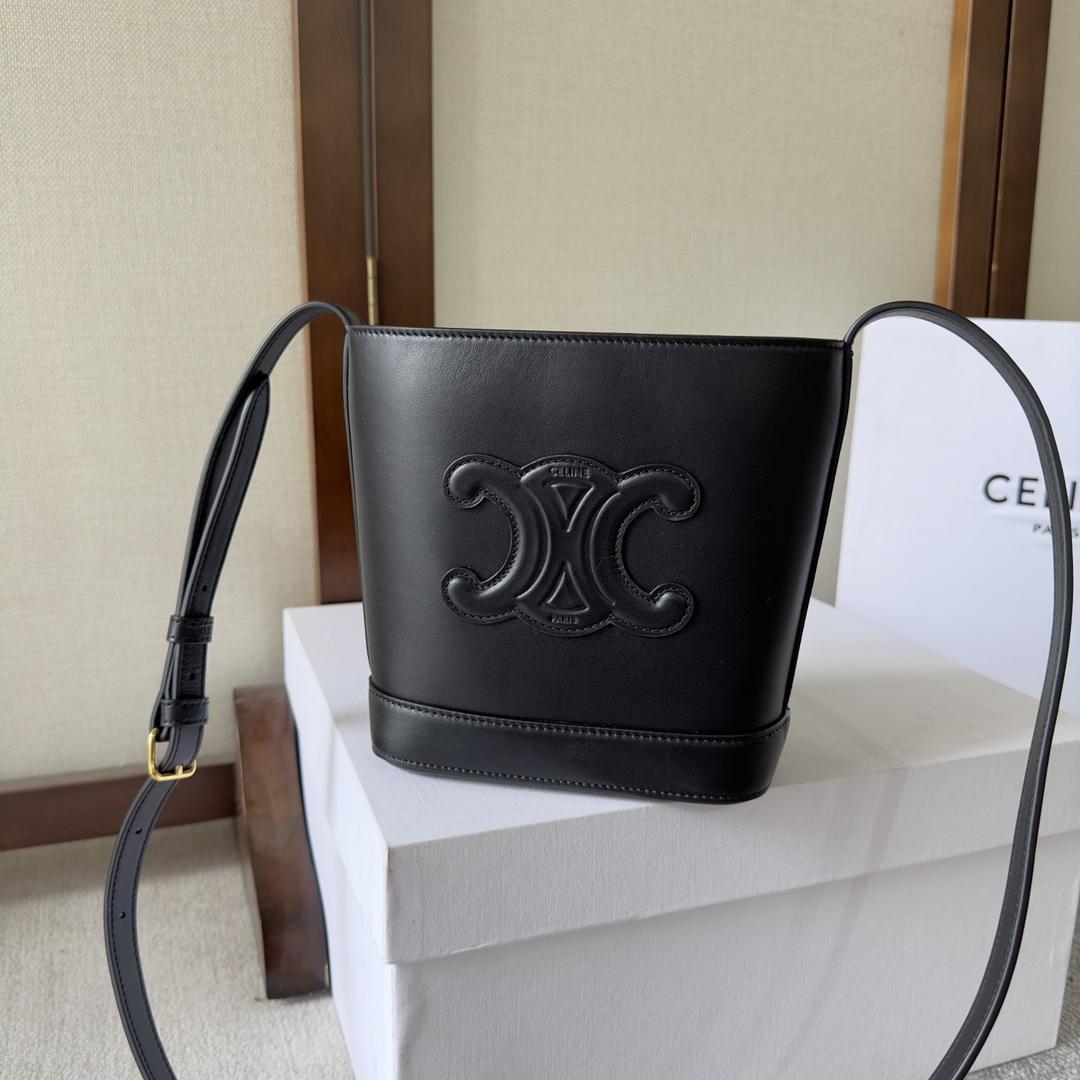 Celine Mini Bucket Cuir Triomphe In Smooth Calfskin  - FashionPlug