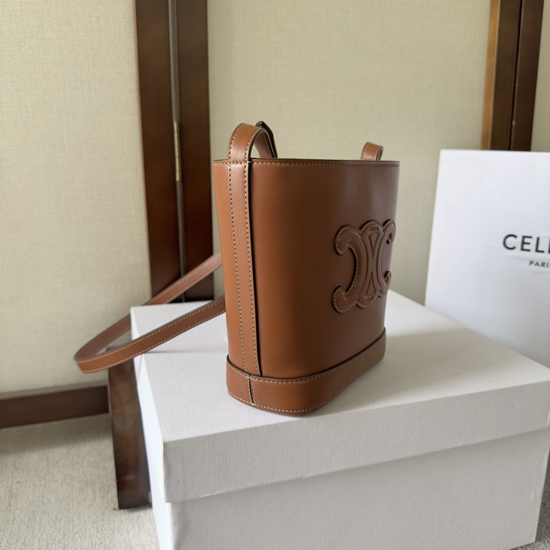Celine Mini Bucket Cuir Triomphe In Smooth Calfskin  - FashionPlug