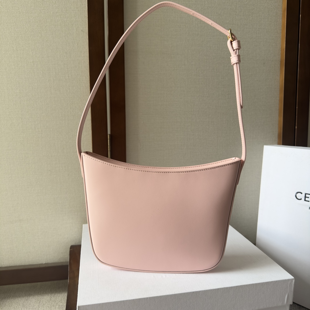 Celine Medium Celine Croque Bag In Shiny Calfskin Pink - FashionPlug