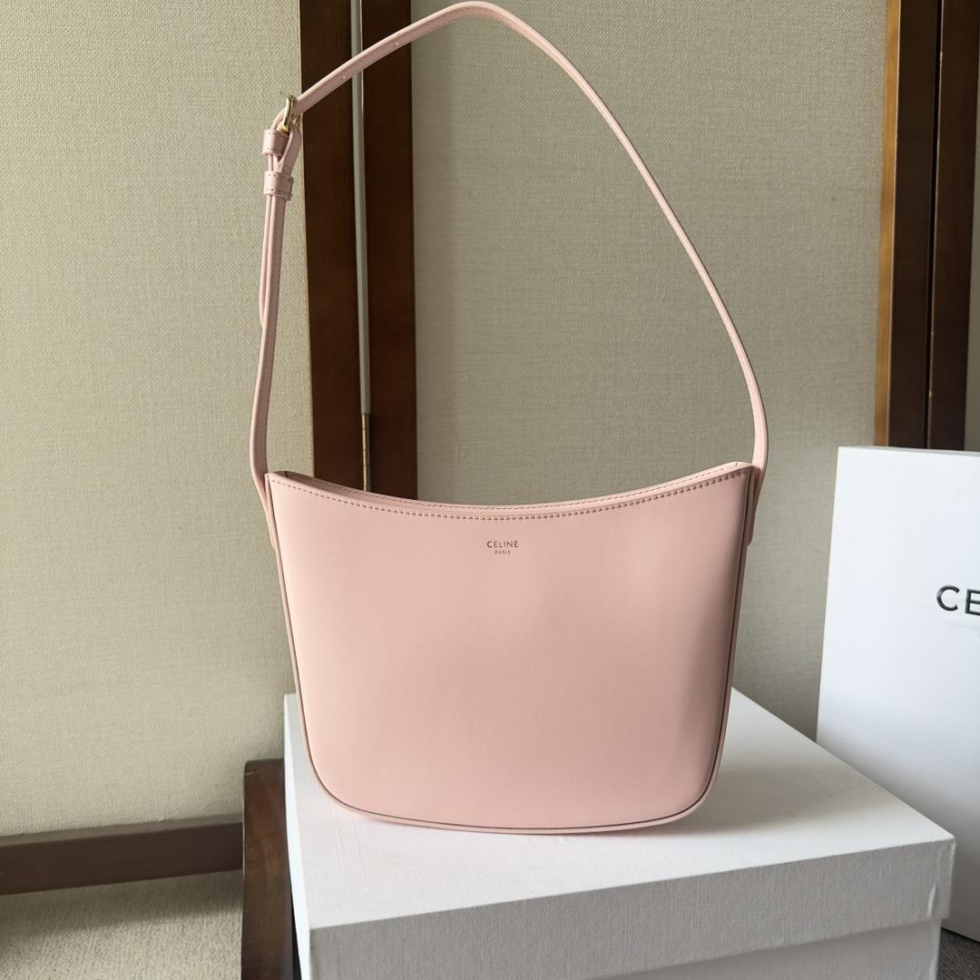 Celine Medium Celine Croque Bag In Shiny Calfskin Pink - FashionPlug