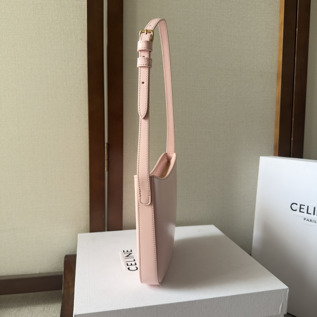Celine Medium Celine Croque Bag In Shiny Calfskin Pink - FashionPlug