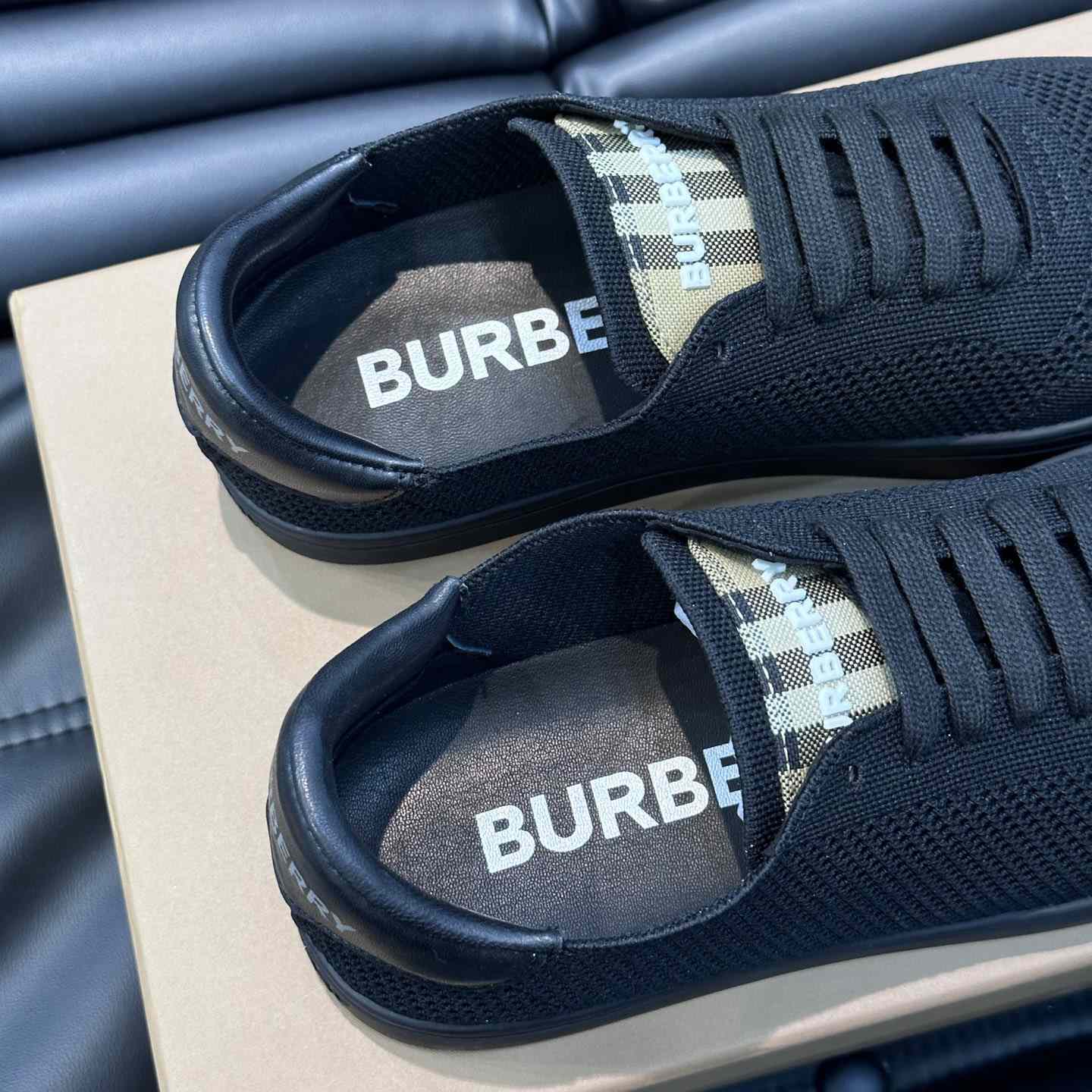 Burberry Nylon, Leather And Cotton Sneakers - FashionPlug