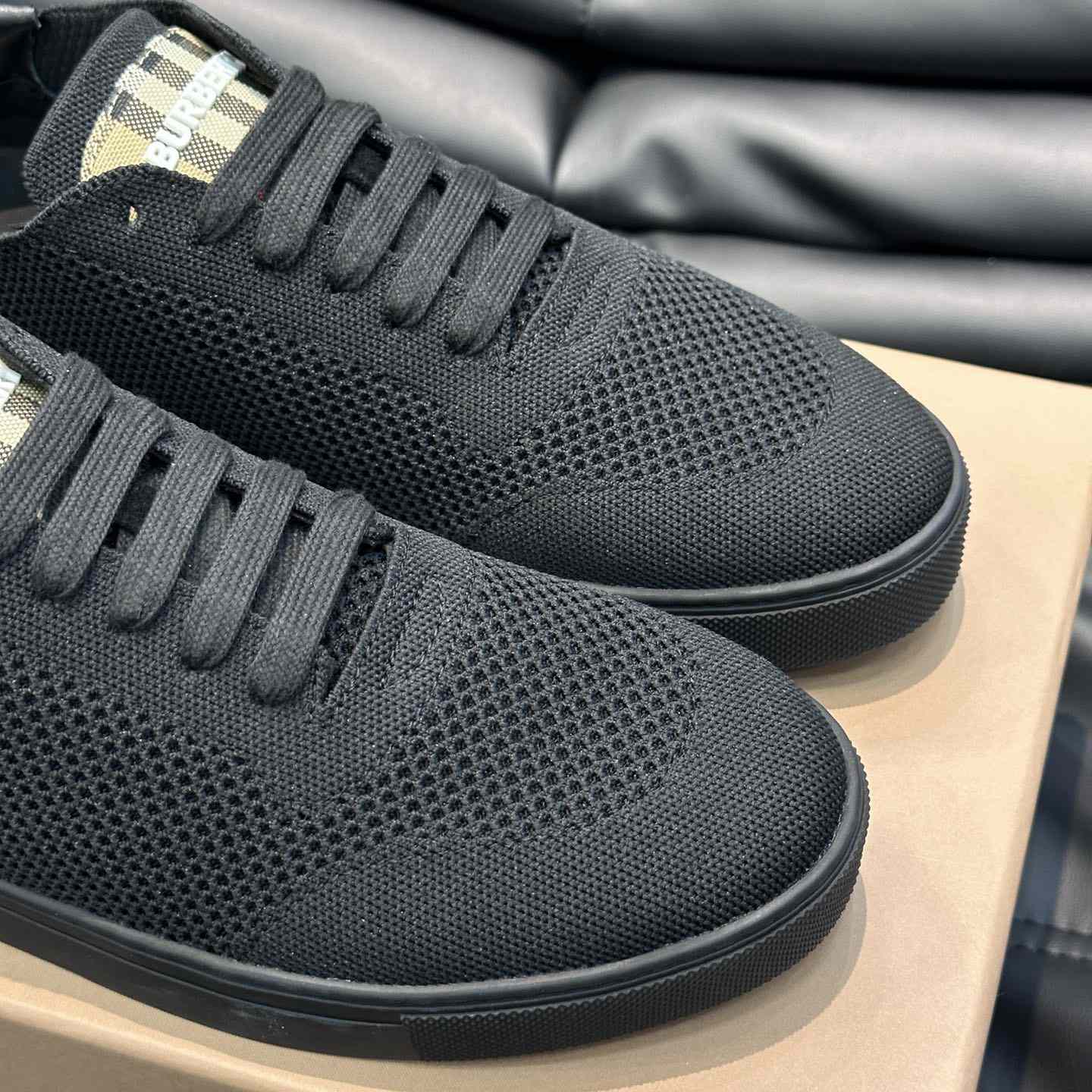 Burberry Nylon, Leather And Cotton Sneakers - FashionPlug
