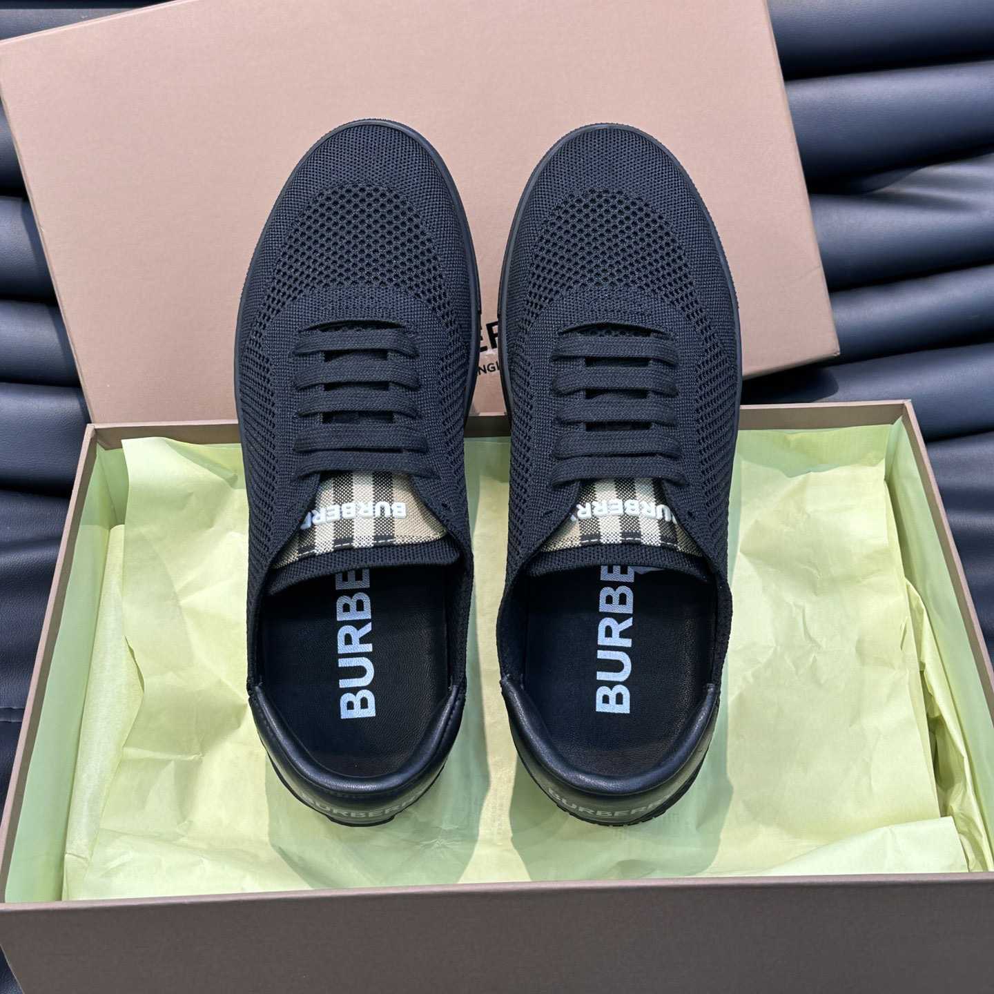 Burberry Nylon, Leather And Cotton Sneakers - FashionPlug
