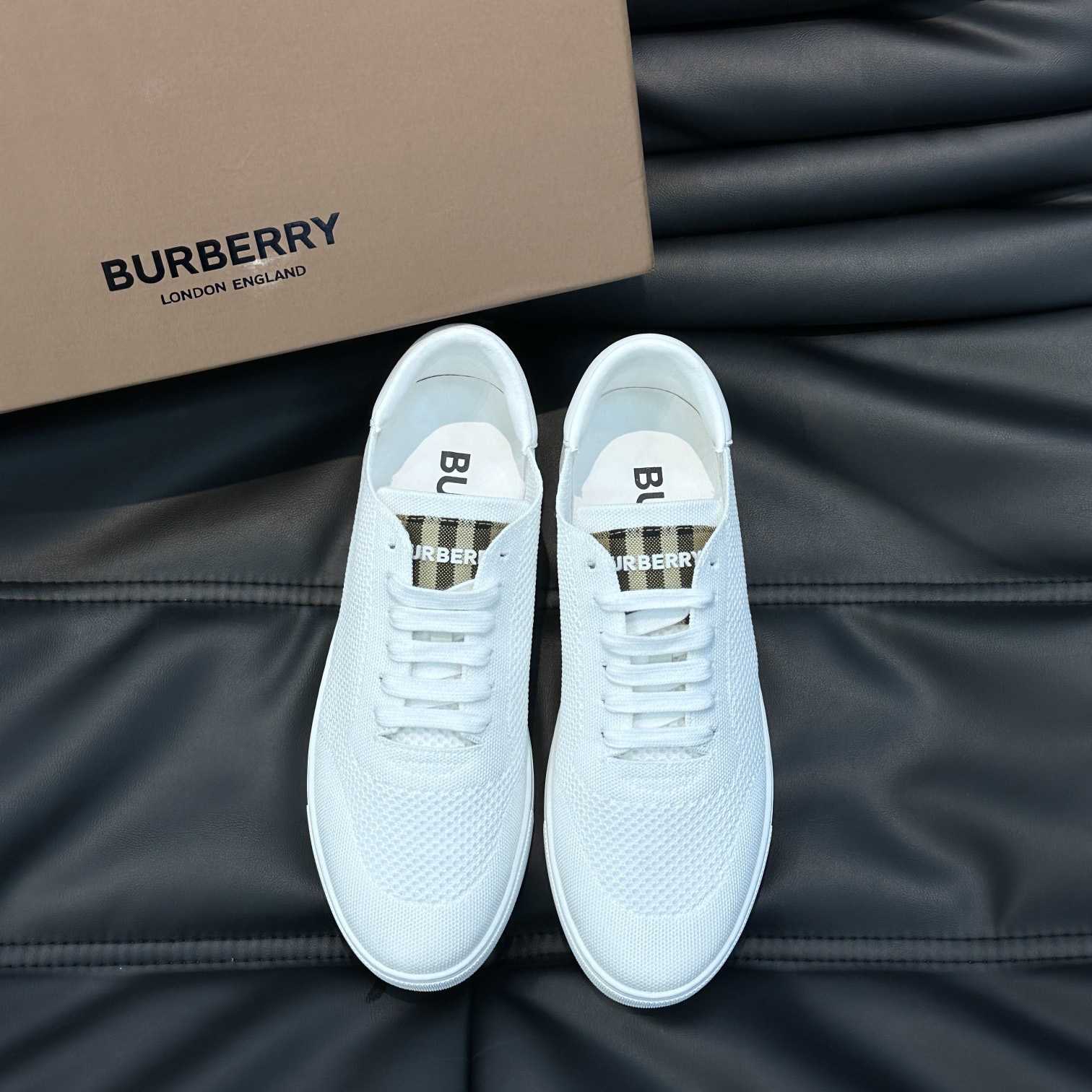 Burberry Nylon, Leather And Cotton Sneakers - FashionPlug