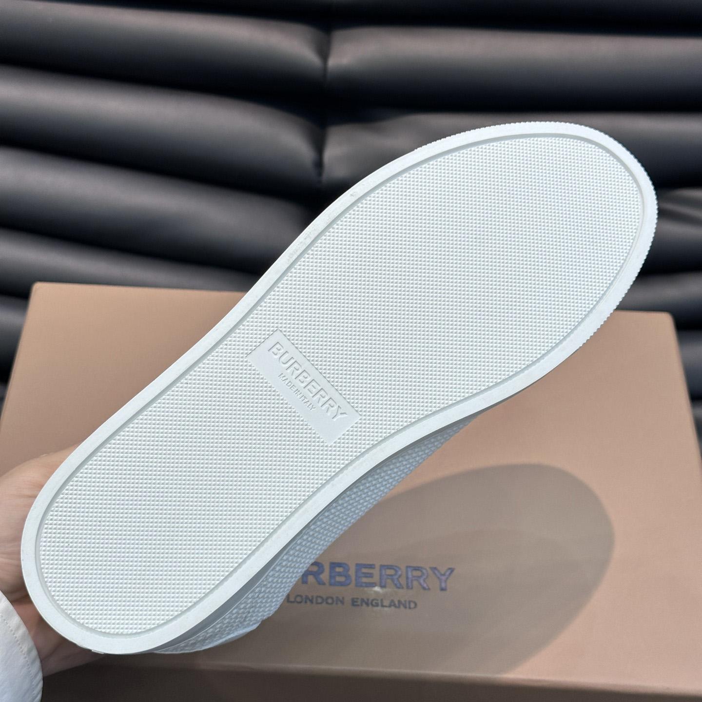 Burberry Nylon, Leather And Cotton Sneakers - FashionPlug