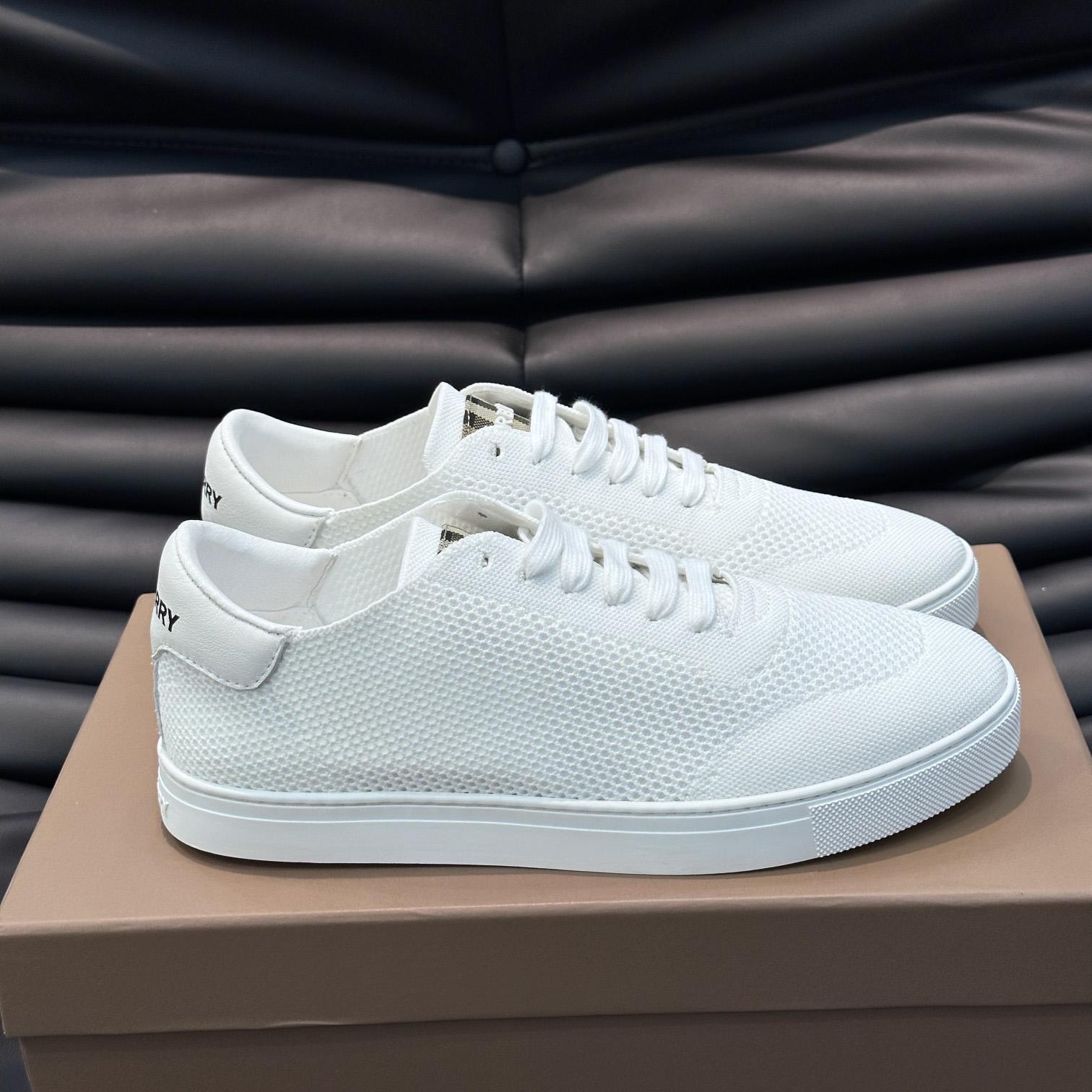 Burberry Nylon, Leather And Cotton Sneakers - FashionPlug