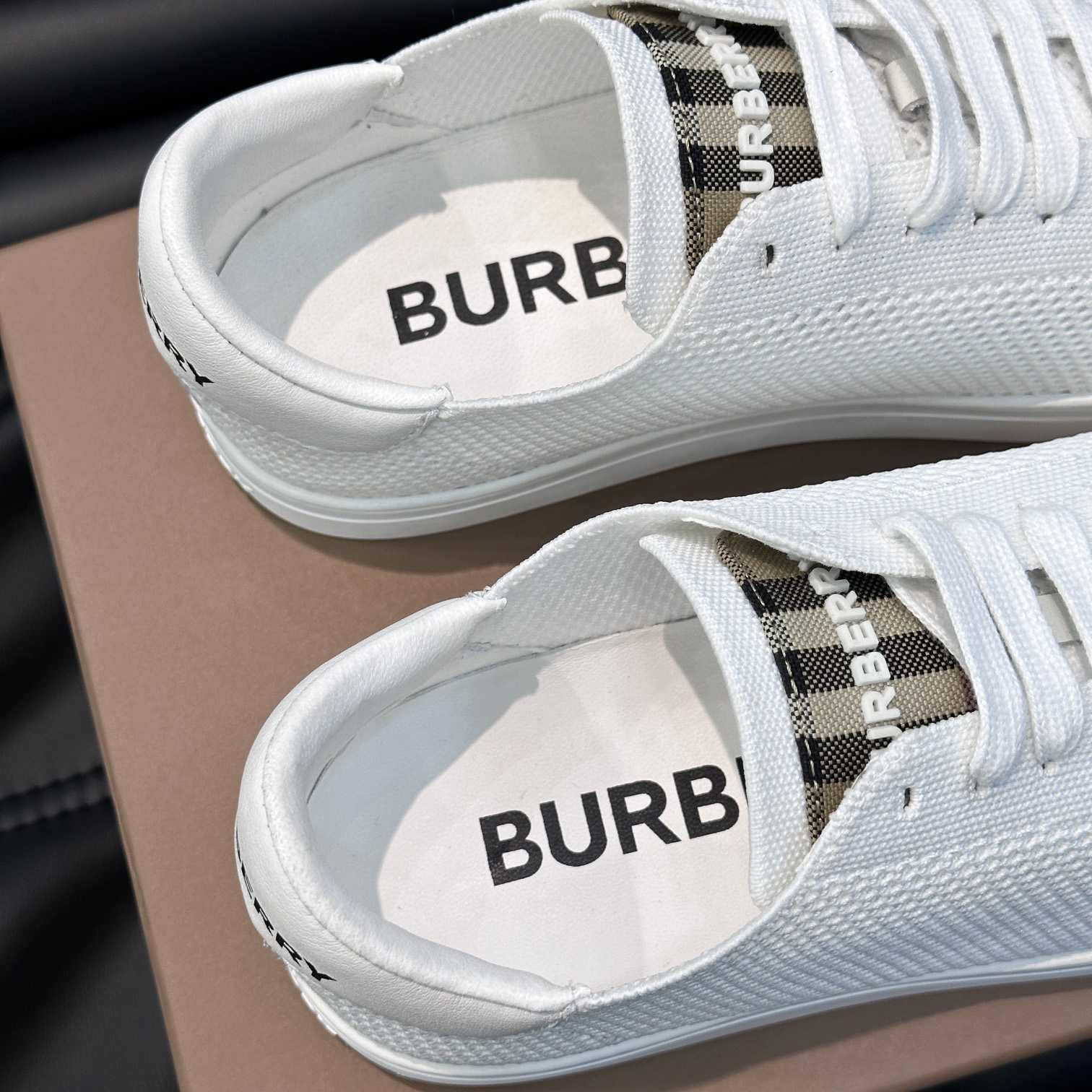 Burberry Nylon, Leather And Cotton Sneakers - FashionPlug