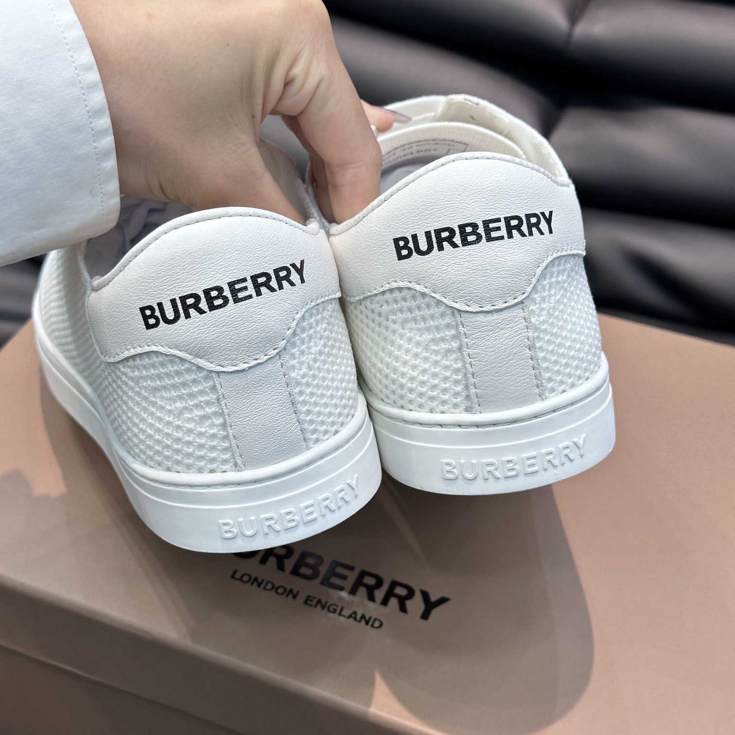 Burberry Nylon, Leather And Cotton Sneakers - FashionPlug