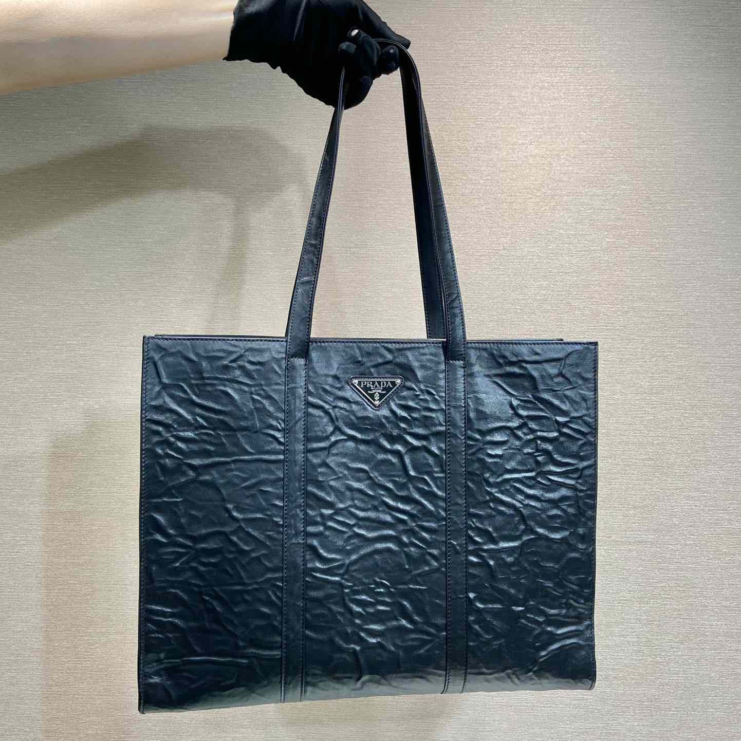 Prada Large Antique Nappa Leather Tote - FashionPlug