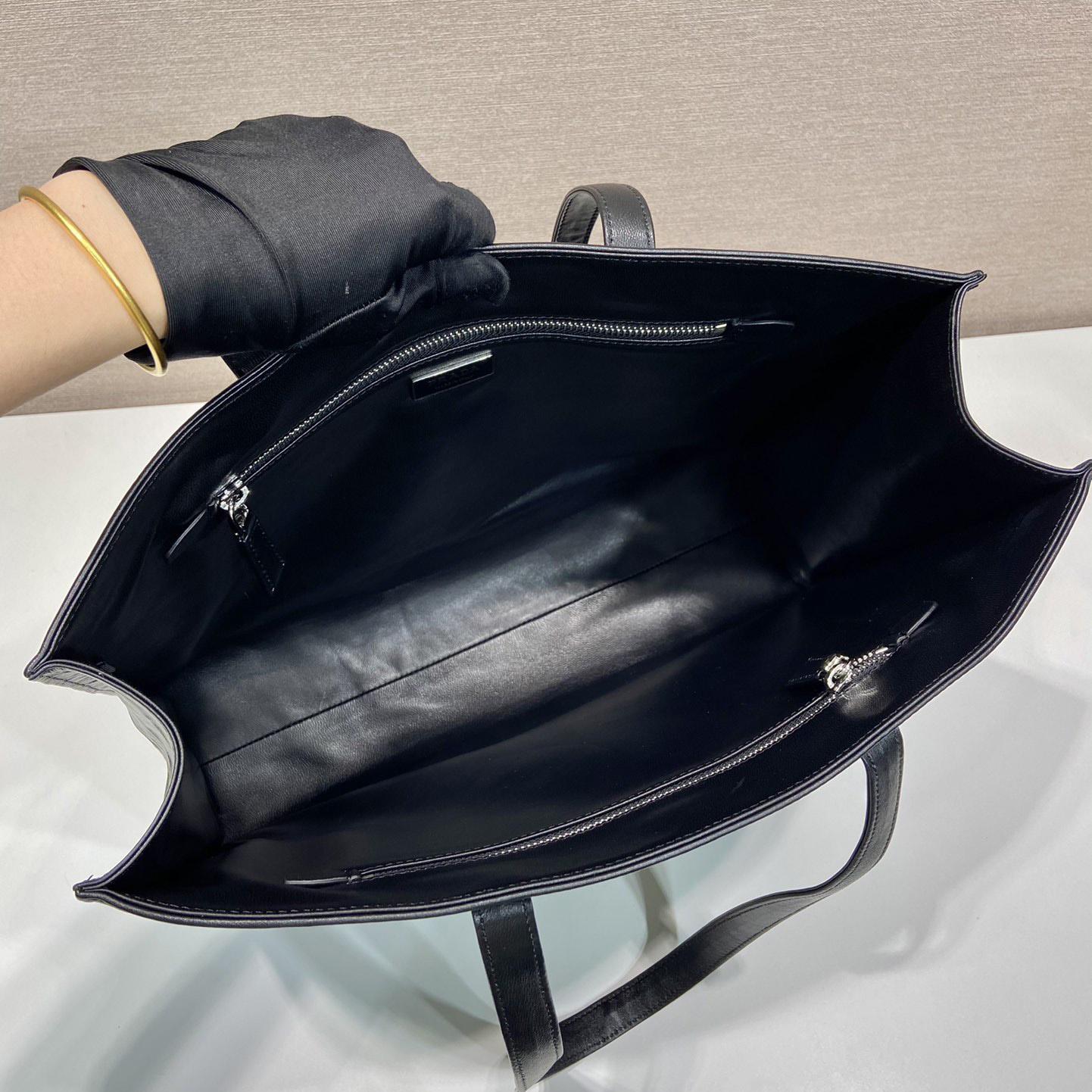 Prada Large Antique Nappa Leather Tote - FashionPlug