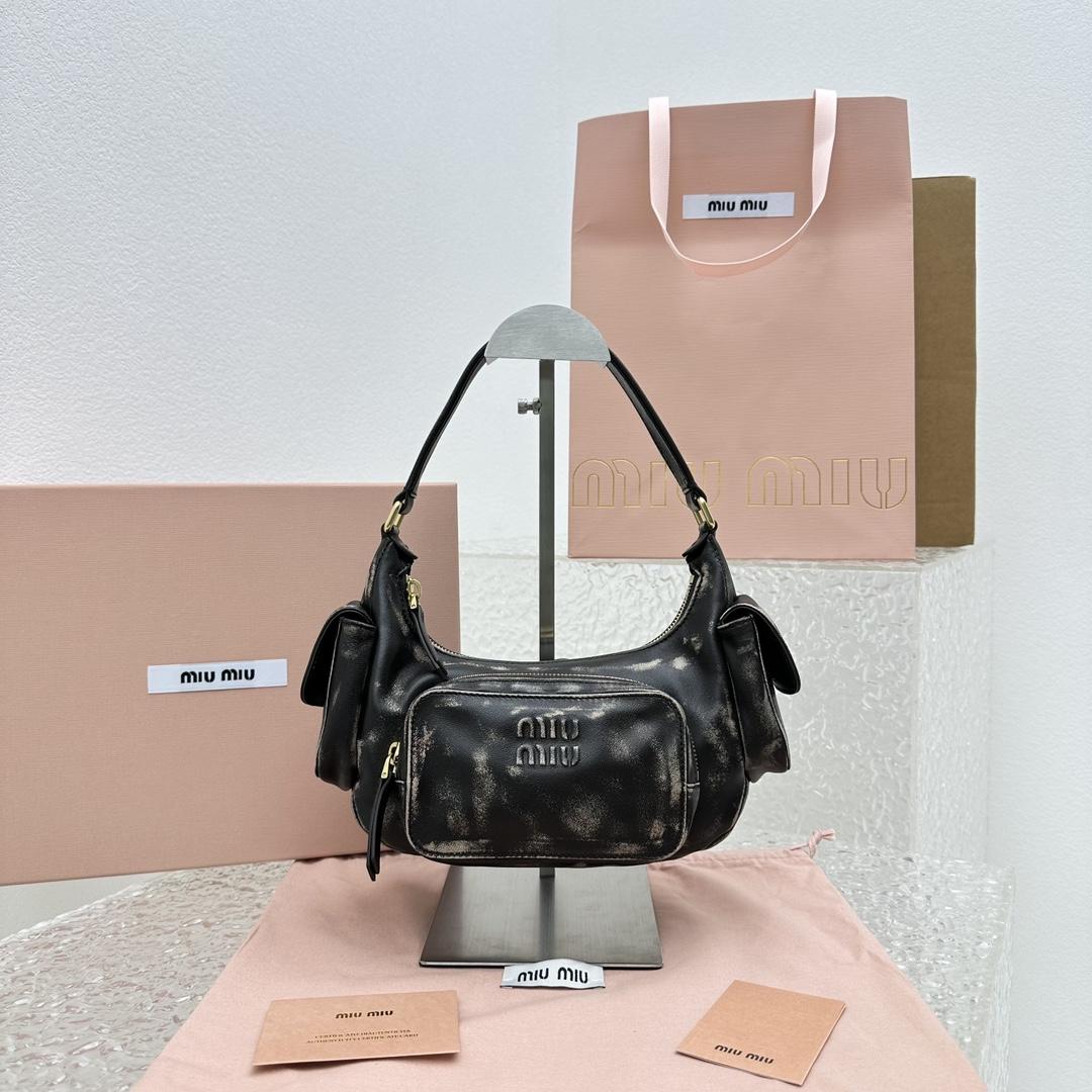 Miu Miu Nappa Leather Hobo Bag - FashionPlug