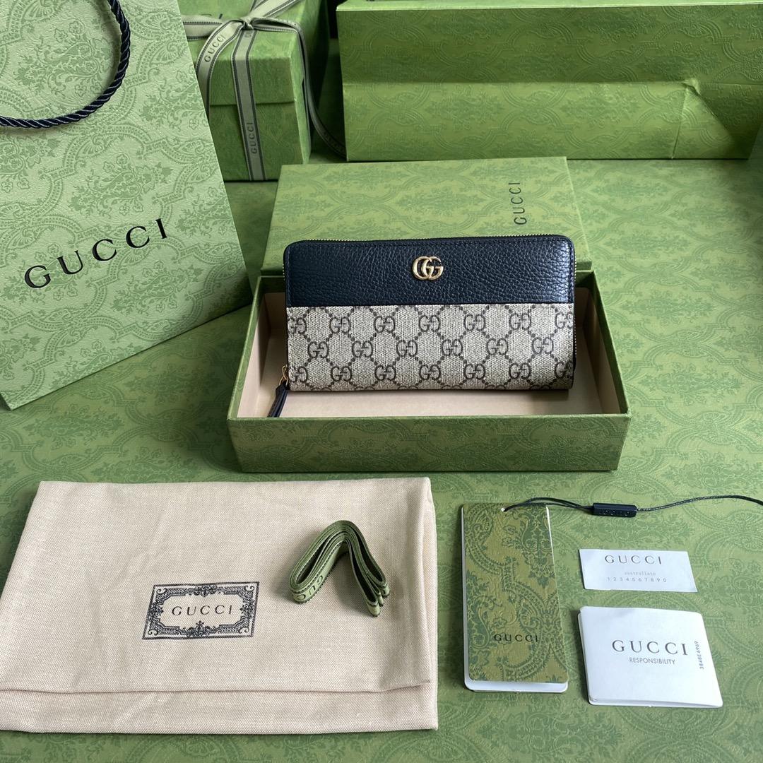 Gucci GG Marmont Zip Around Wallet(19-10-3.5cm)    - FashionPlug