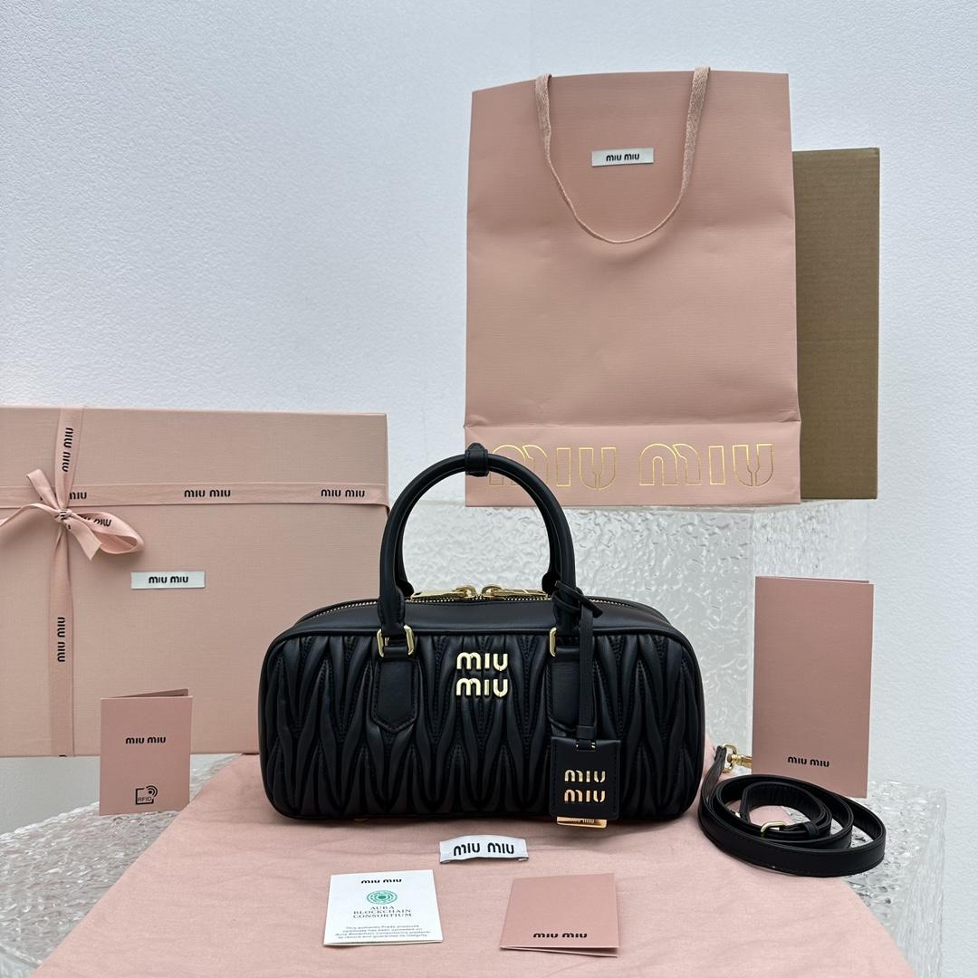 Miu Miu Arcadie Matelassé Nappa Leather Bag - FashionPlug