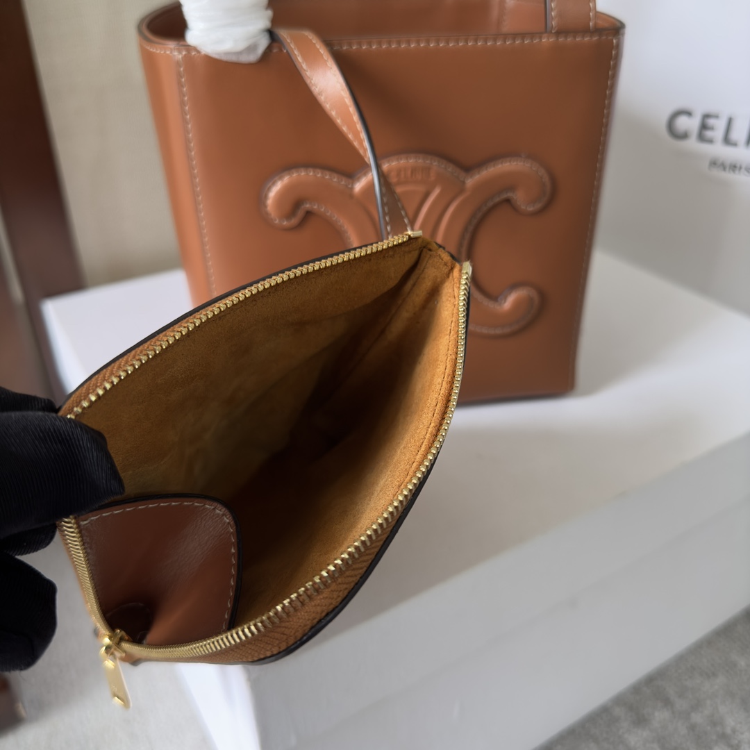 Celine Cube Bag Cuir Triomphe In Shiny Calfskin (15-15-15cm) - FashionPlug