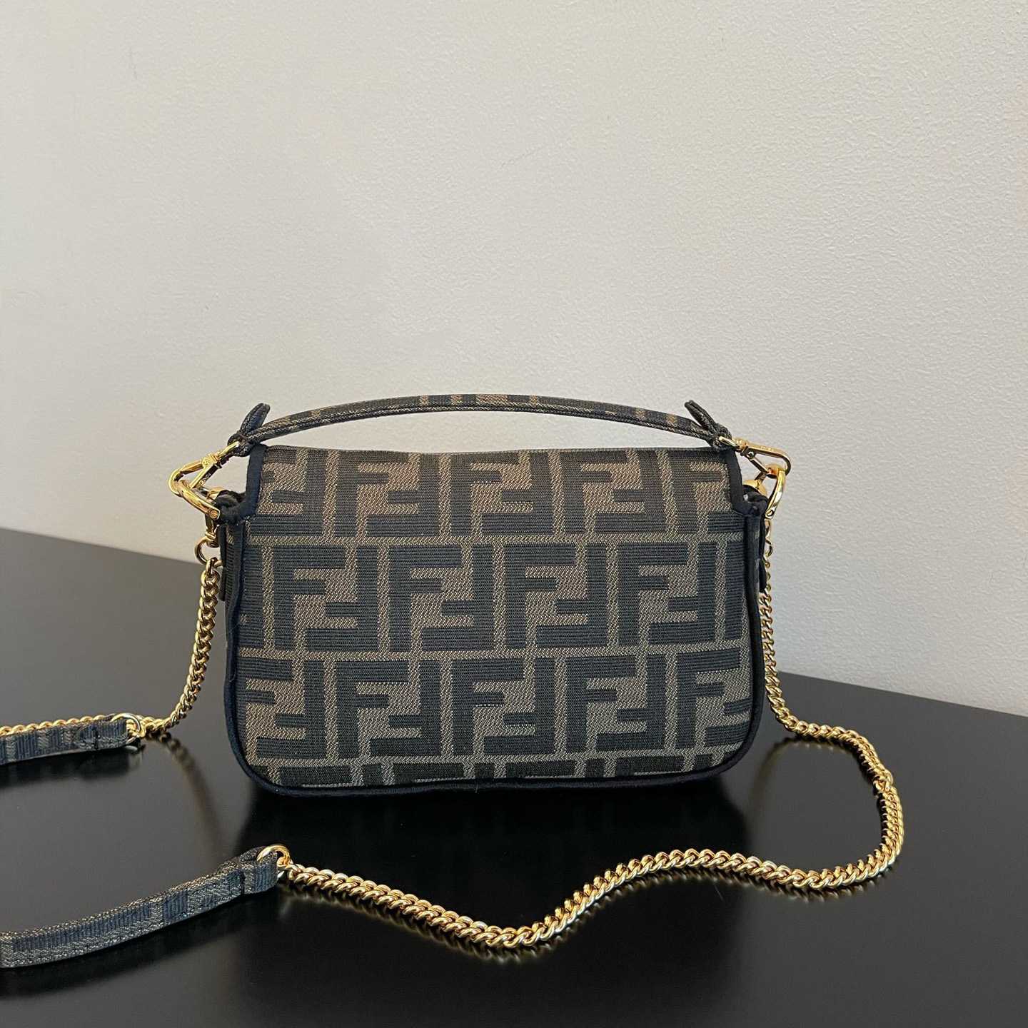 Fendi Baguette Mini Jacquard FF Fabric Bag - FashionPlug