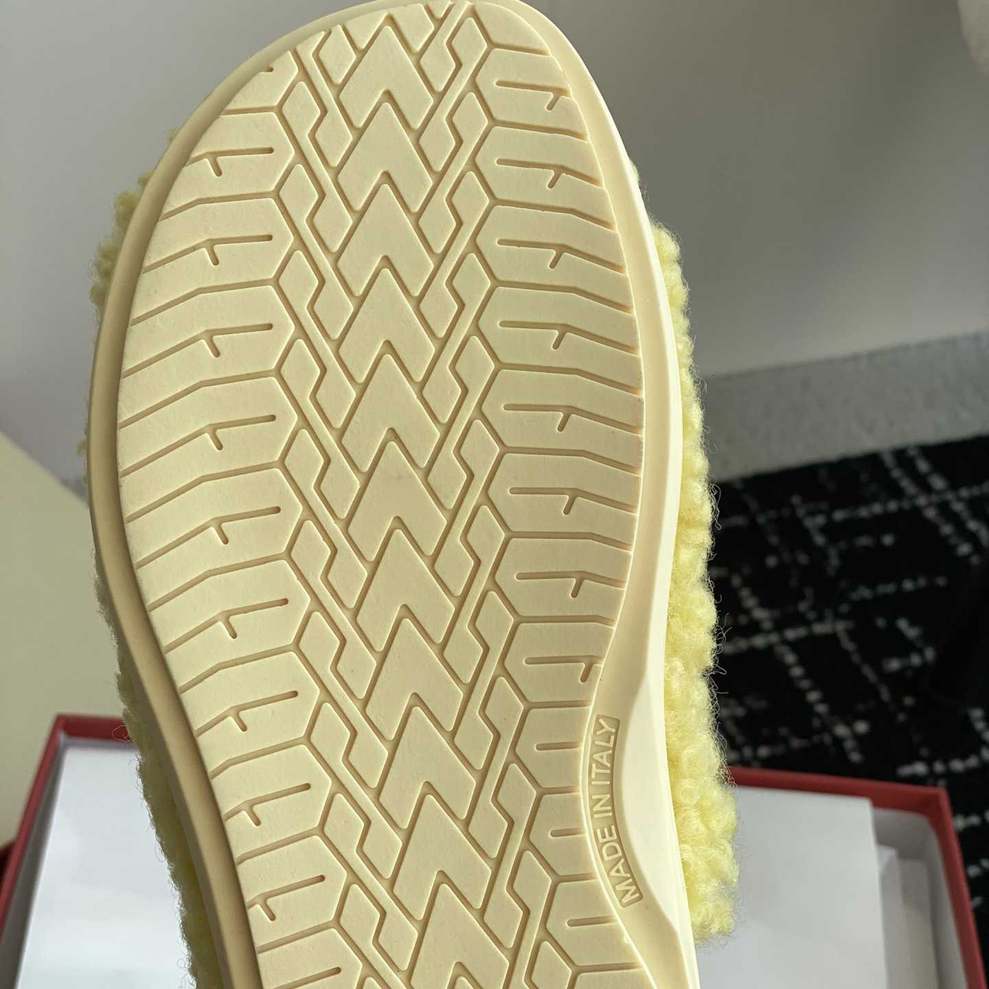 Marni Light Yellow Shearling Sabot - FashionPlug