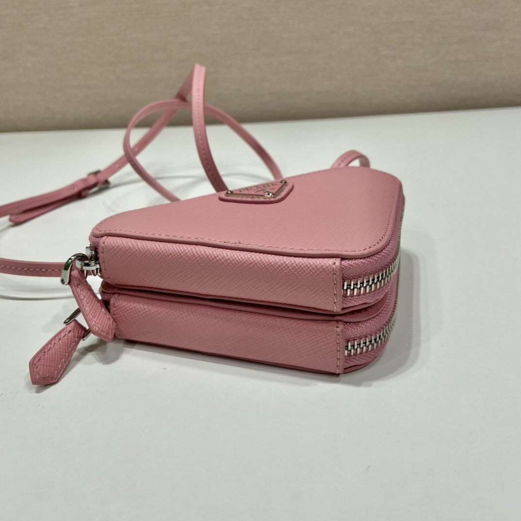 Prada Saffiano Leather Mini Pouch - FashionPlug