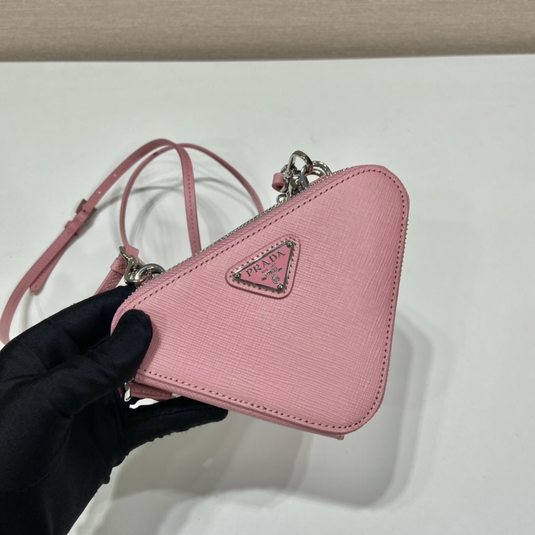 Prada Saffiano Leather Mini Pouch - FashionPlug