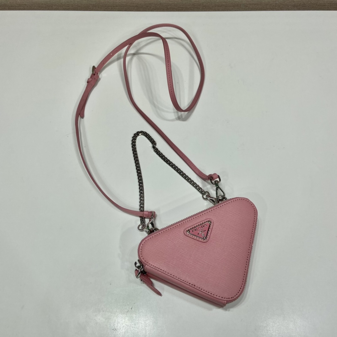 Prada Saffiano Leather Mini Pouch - FashionPlug