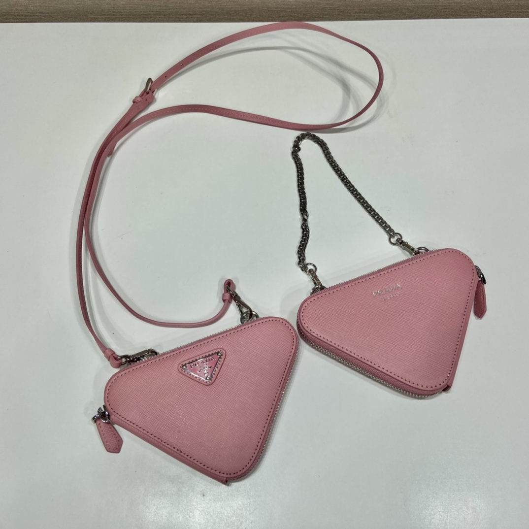 Prada Saffiano Leather Mini Pouch - FashionPlug