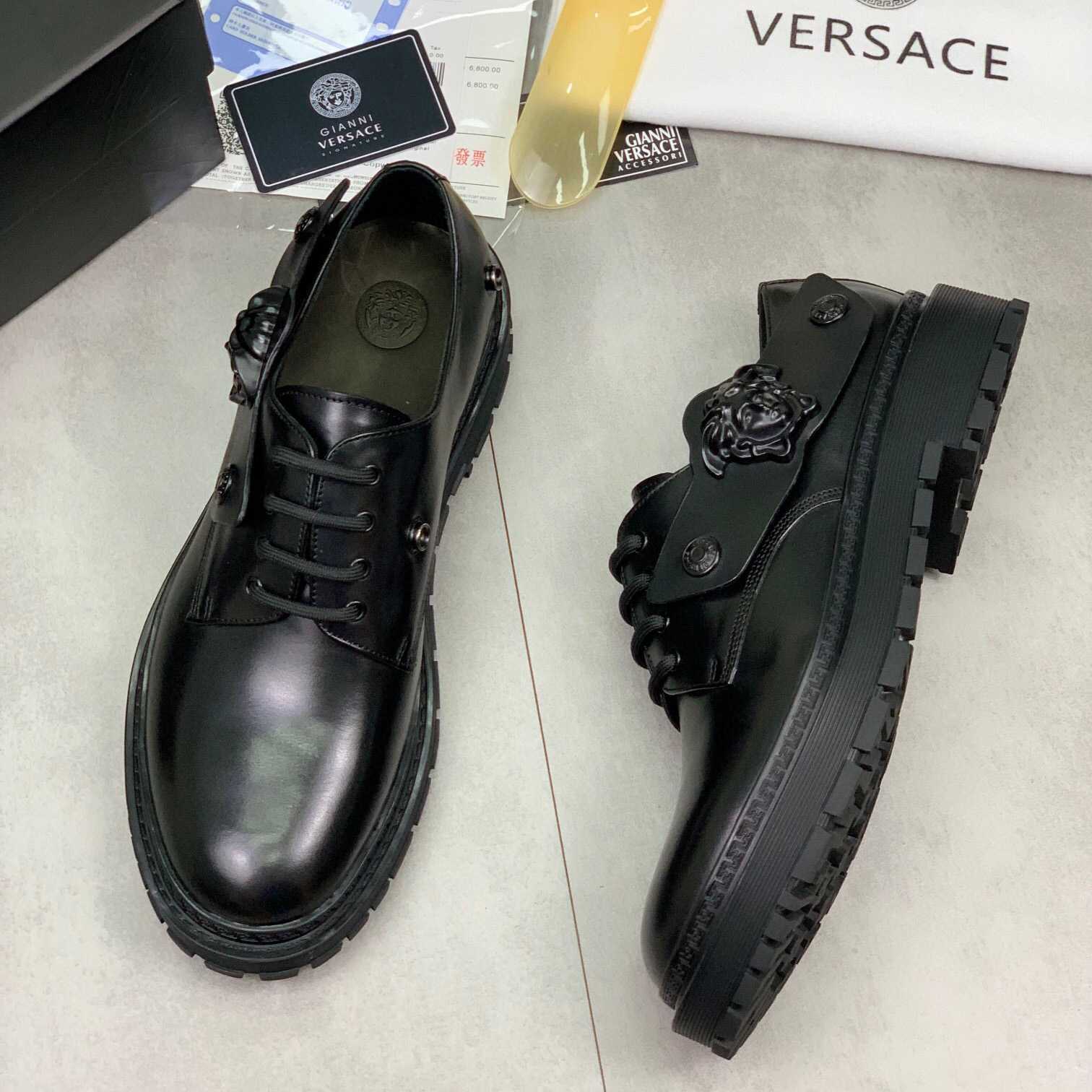 Versace Medusa Head-motif Derby Shoes - FashionPlug