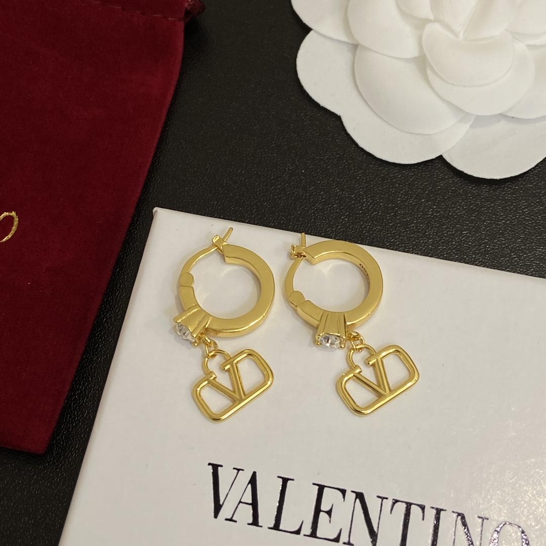 Valenti Garavani VLogo Signature Crystal Earrings - FashionPlug