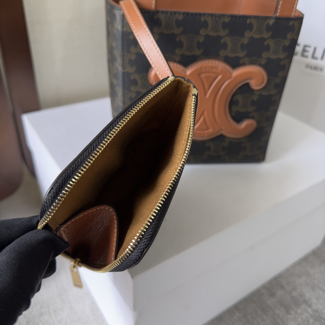 Celine Cube Bag Cuir Triomphe in Triomphe Canvas and Calfskin (15-15-15cm) - FashionPlug
