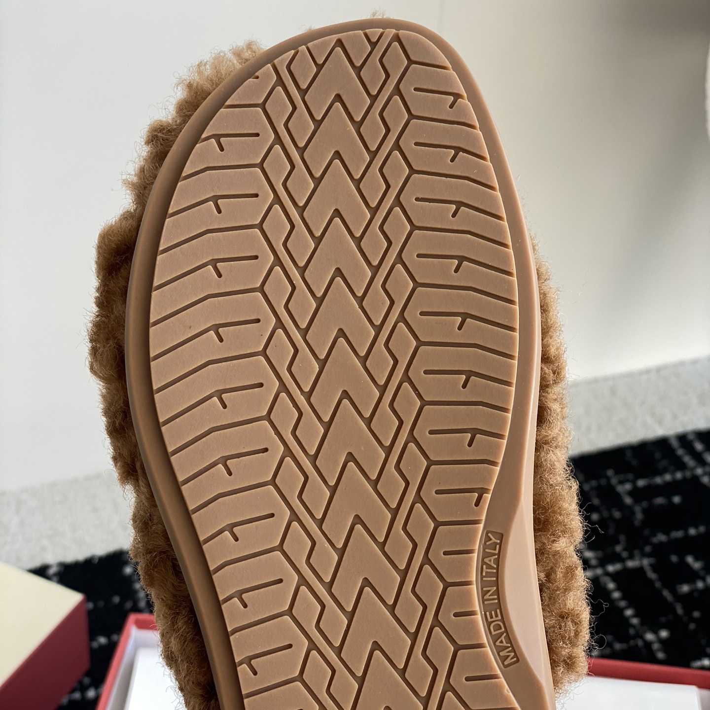 Marni Brown Shearling Sabot - FashionPlug