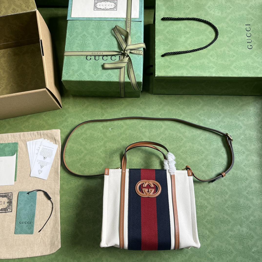 Gucci Mini Interlocking G Tote Bag (22.5x 18.5x 11cm) - FashionPlug