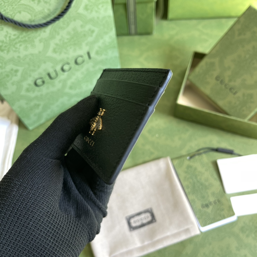 Gucci Animalier Leather Card Case (10*7cm) - FashionPlug