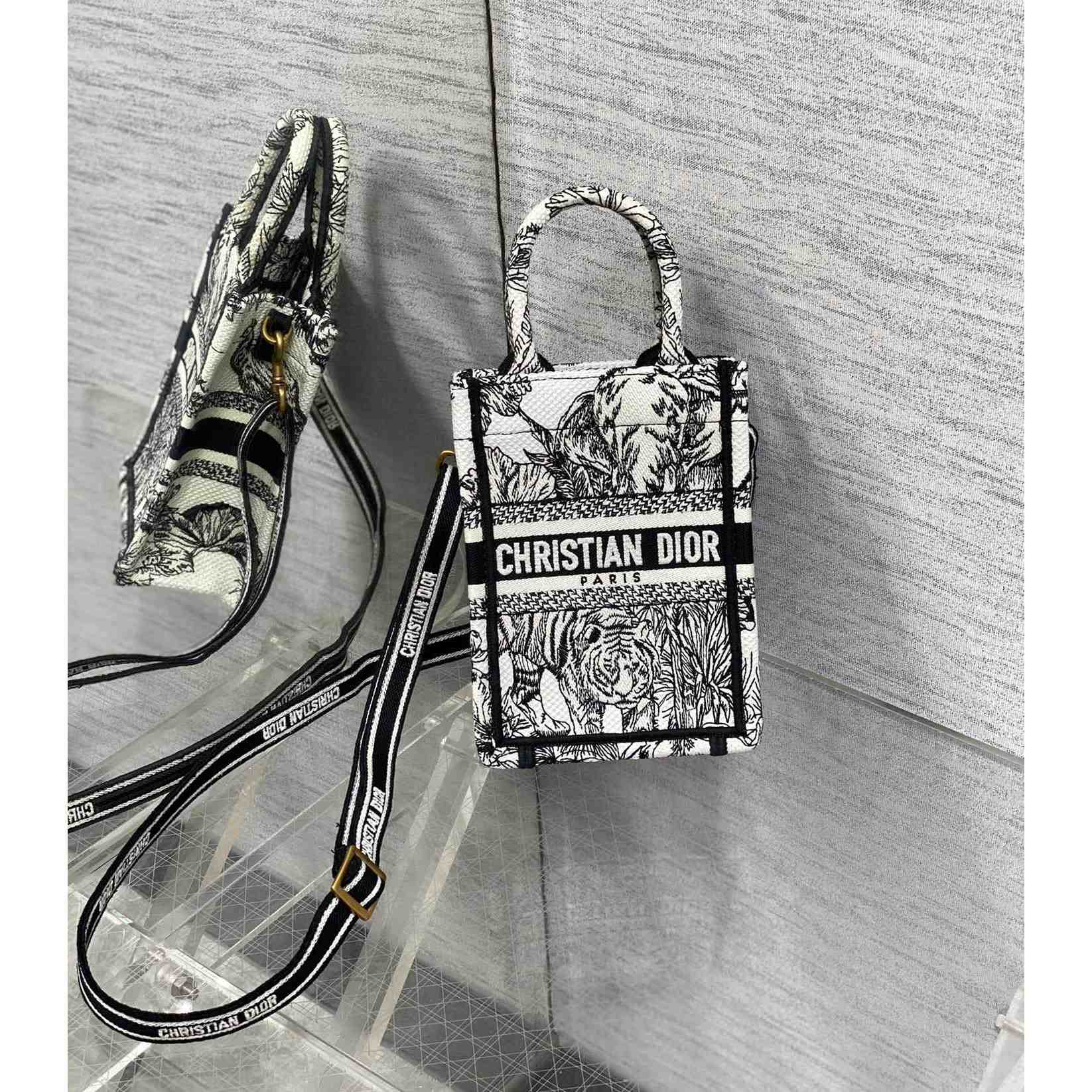 Dior Mini Dior Book Tote Phone Bag - FashionPlug