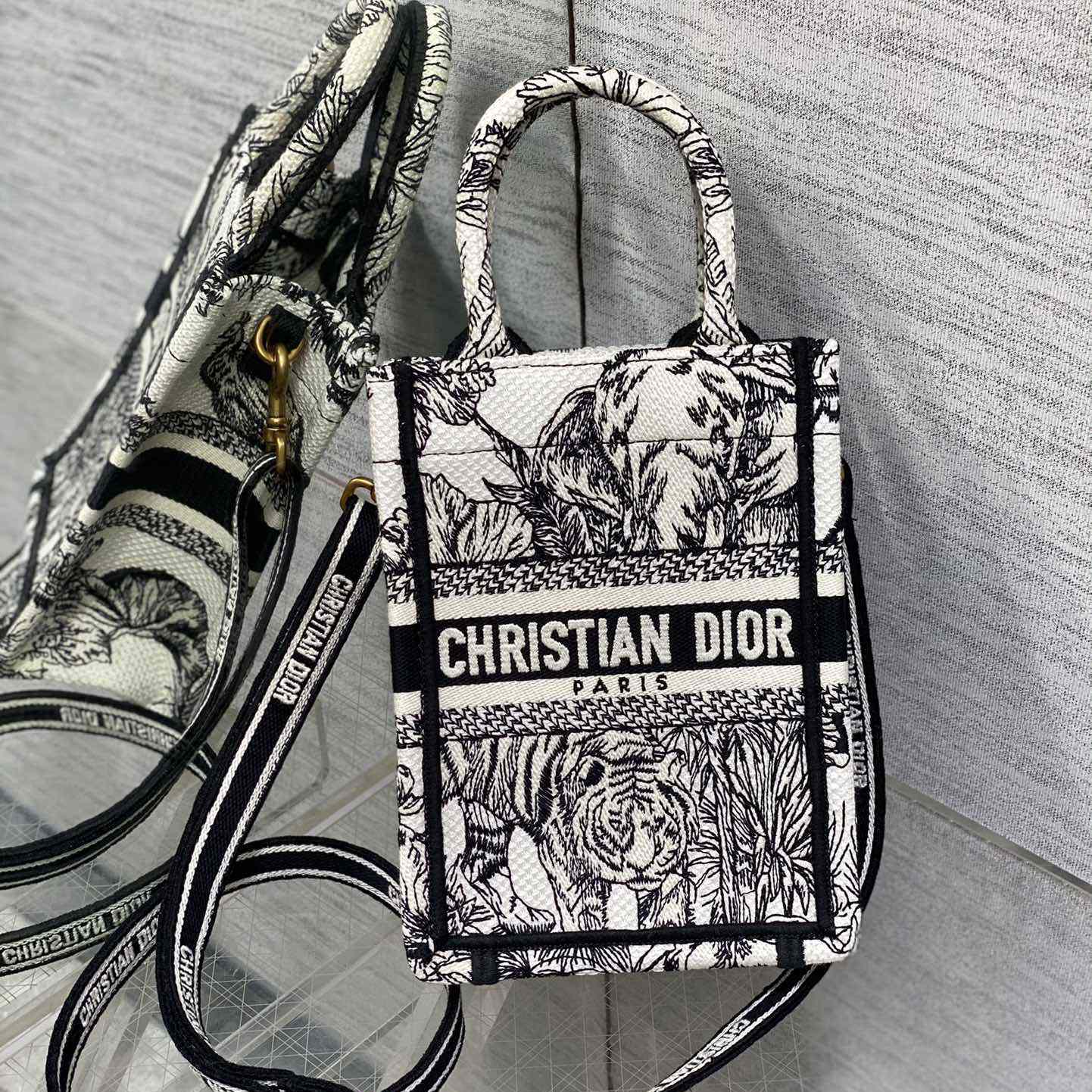 Dior Mini Dior Book Tote Phone Bag - FashionPlug