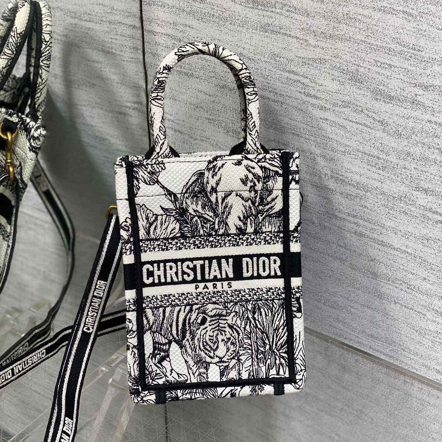 Dior Mini Dior Book Tote Phone Bag - FashionPlug
