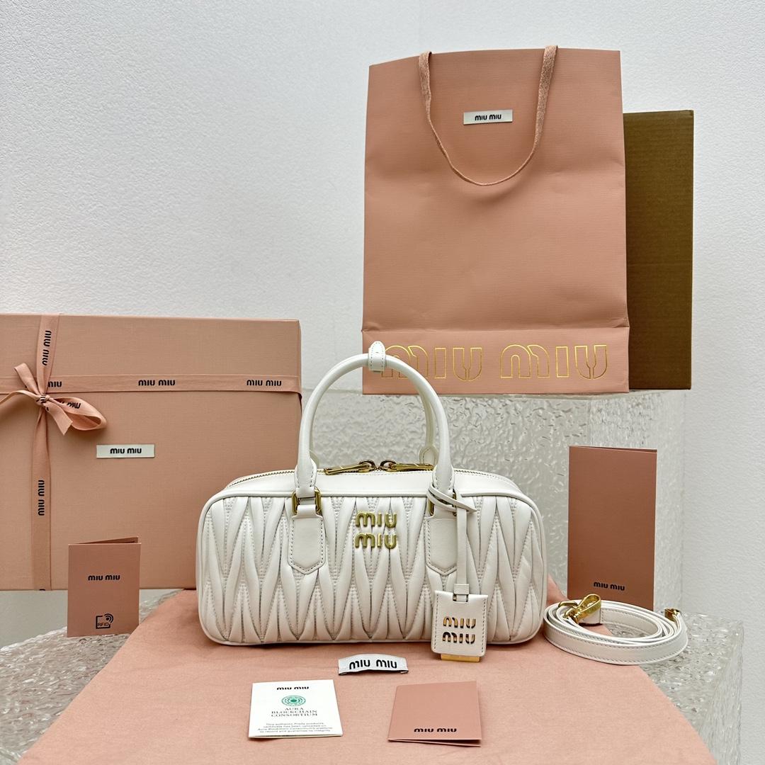 Miu Miu Arcadie Matelassé Nappa Leather Bag - FashionPlug