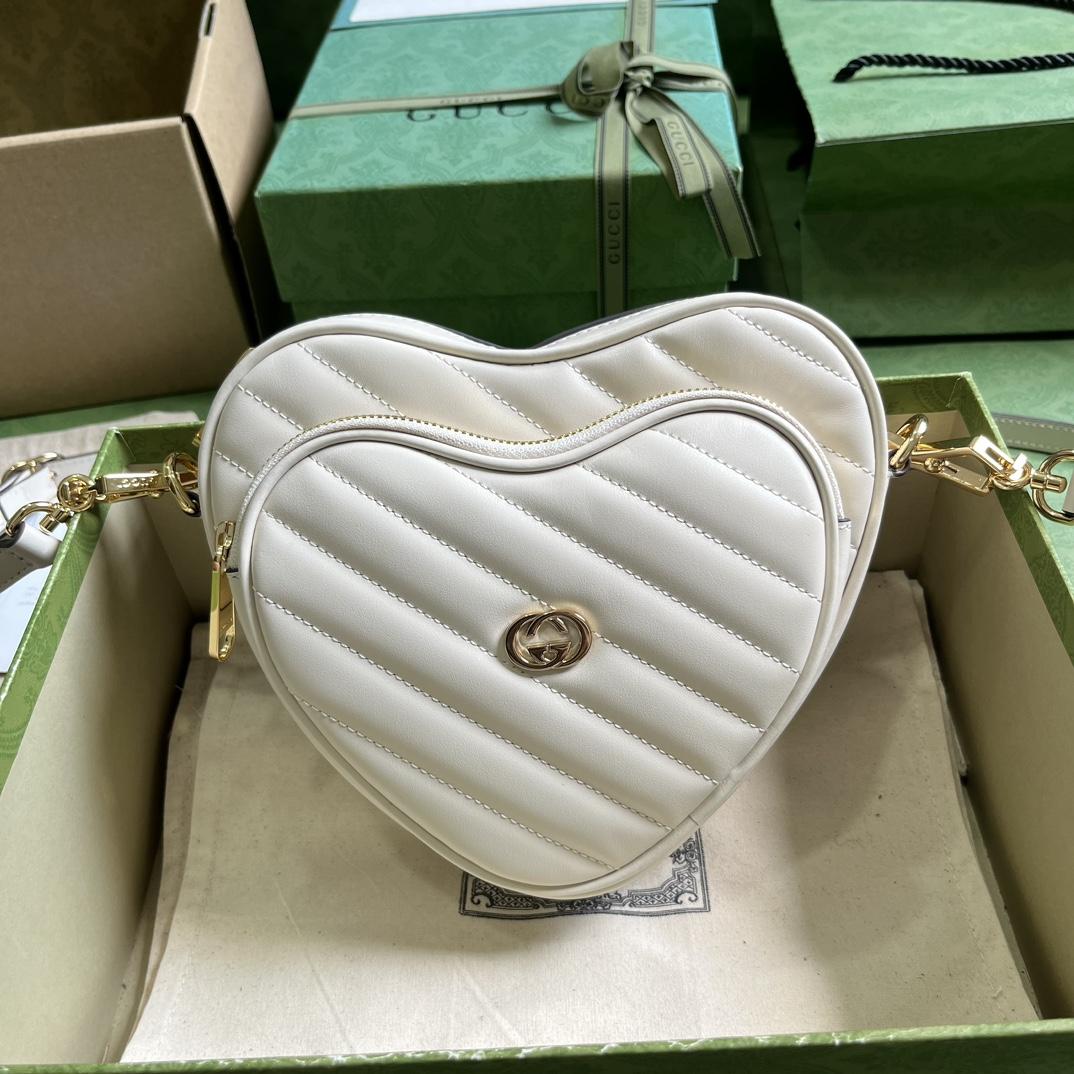 Gucci Interlocking G Mini Heart Shoulder Bag - FashionPlug