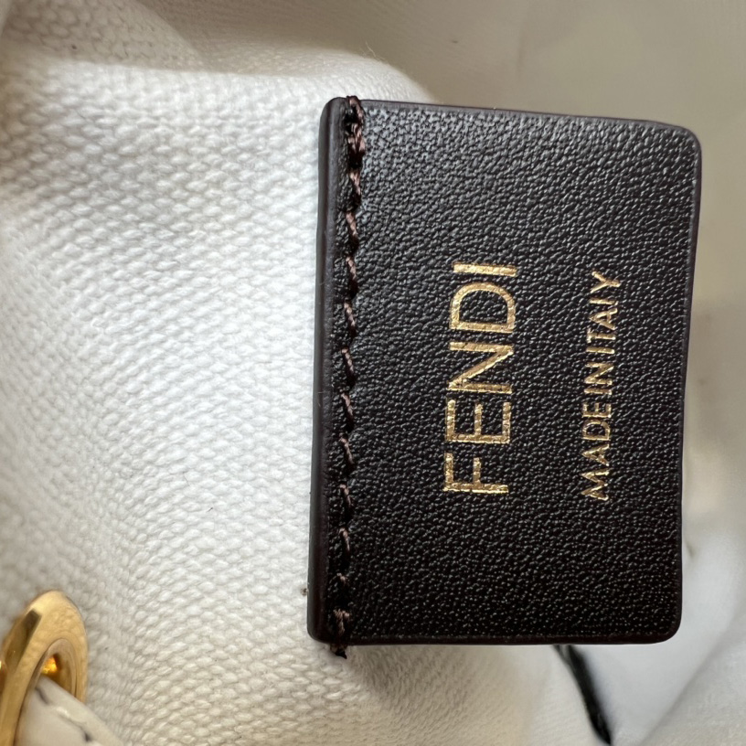 Fendi Mon Tresor White Canvas FF Mini Bag - FashionPlug