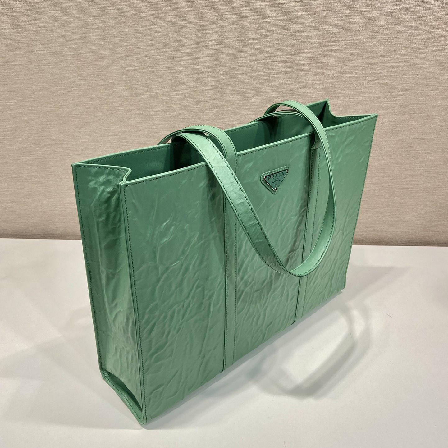 Prada Large Antique Nappa Leather Tote - FashionPlug