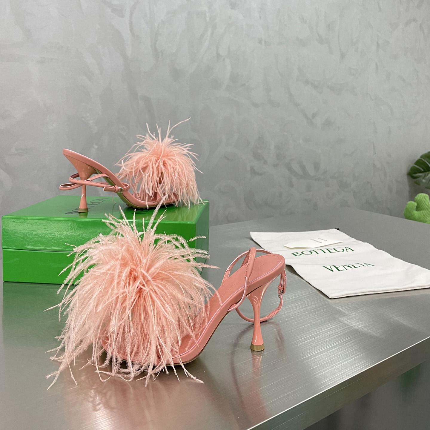 Bottega Veneta Pink Leather Sandal  - FashionPlug