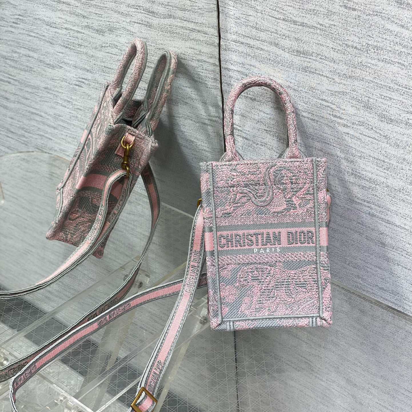 Dior Mini Dior Book Tote Phone Bag - FashionPlug