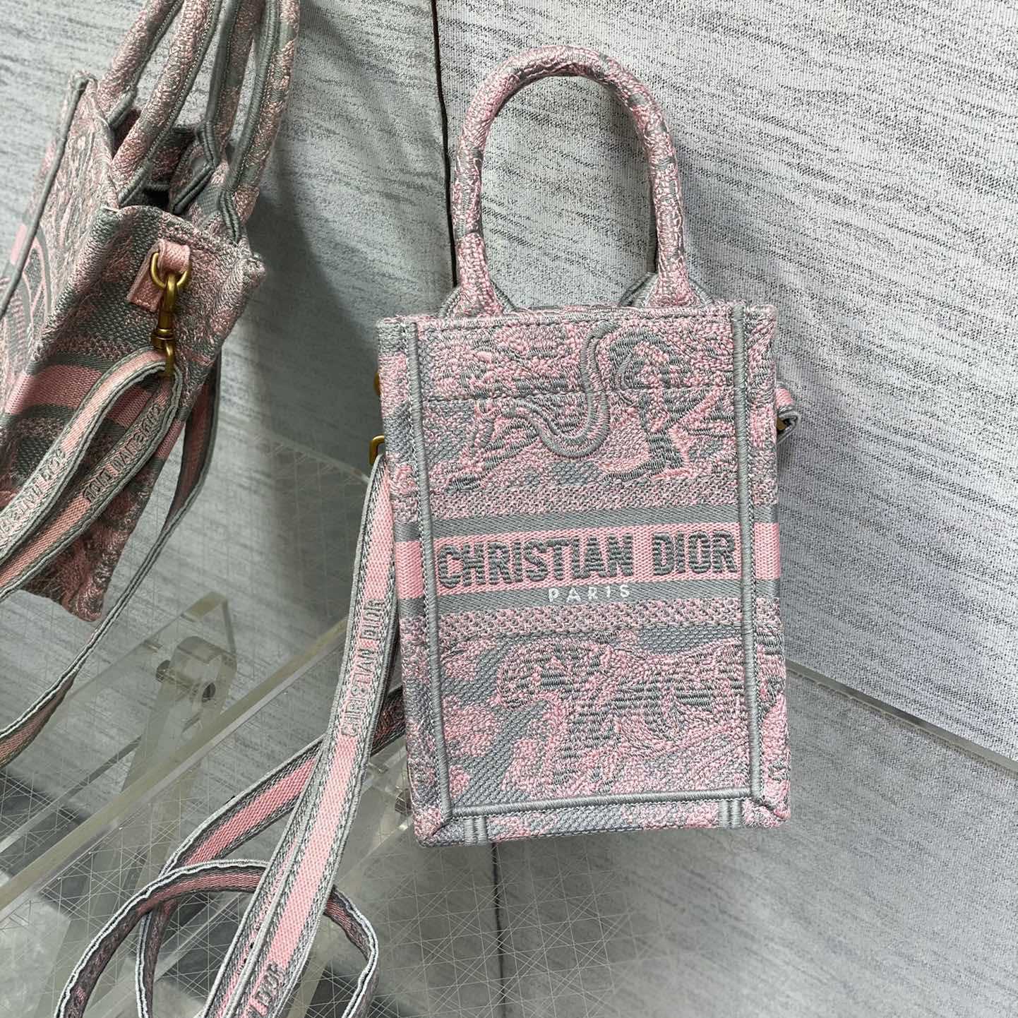 Dior Mini Dior Book Tote Phone Bag - FashionPlug