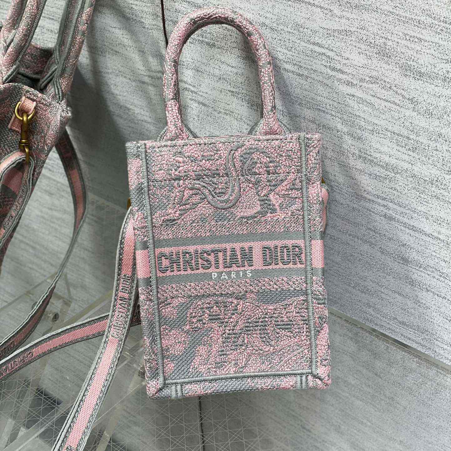 Dior Mini Dior Book Tote Phone Bag - FashionPlug