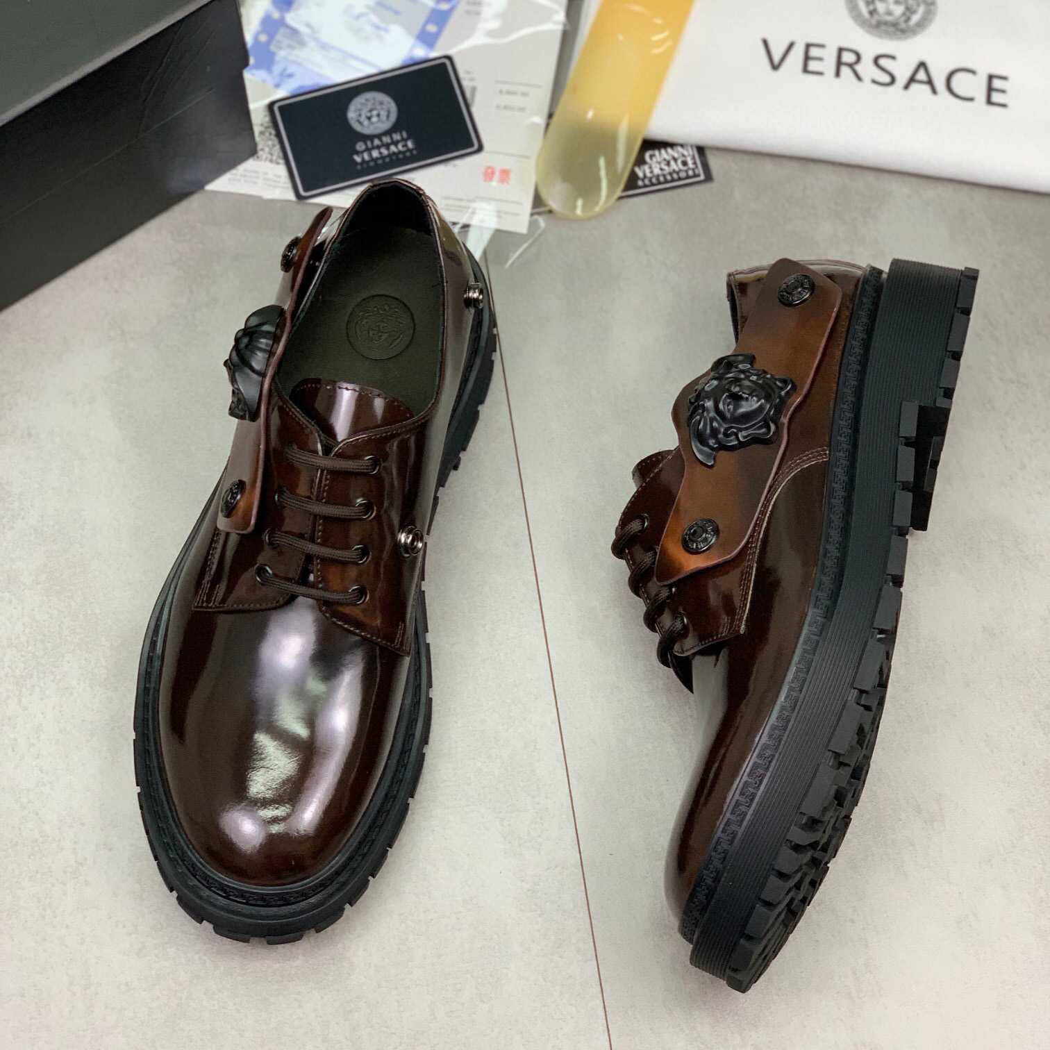 Versace Medusa Head-motif Derby Shoes - FashionPlug