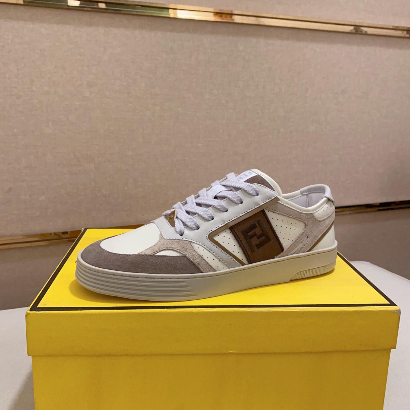 Fendi Step Beige Leather Low-tops Sneakers - FashionPlug