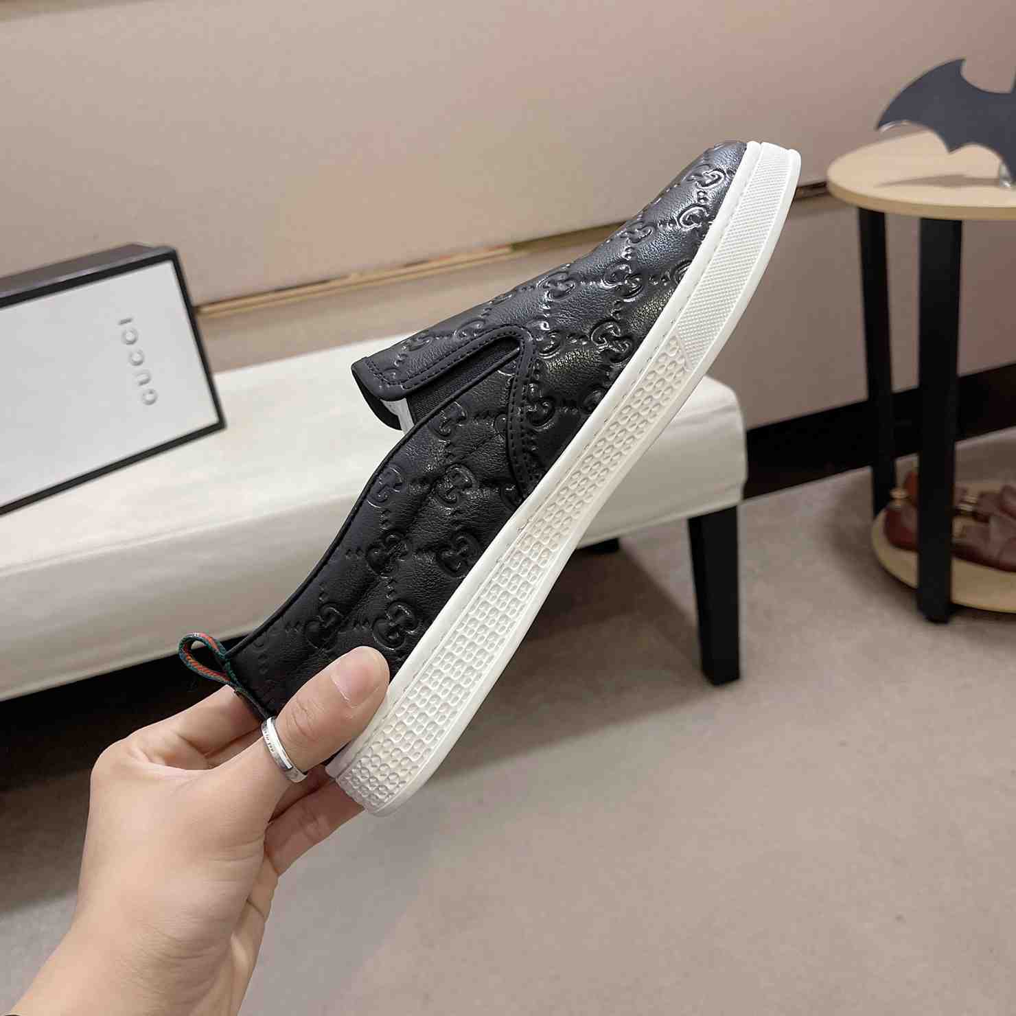 Gucci Signature Slip-on Sneakers - FashionPlug