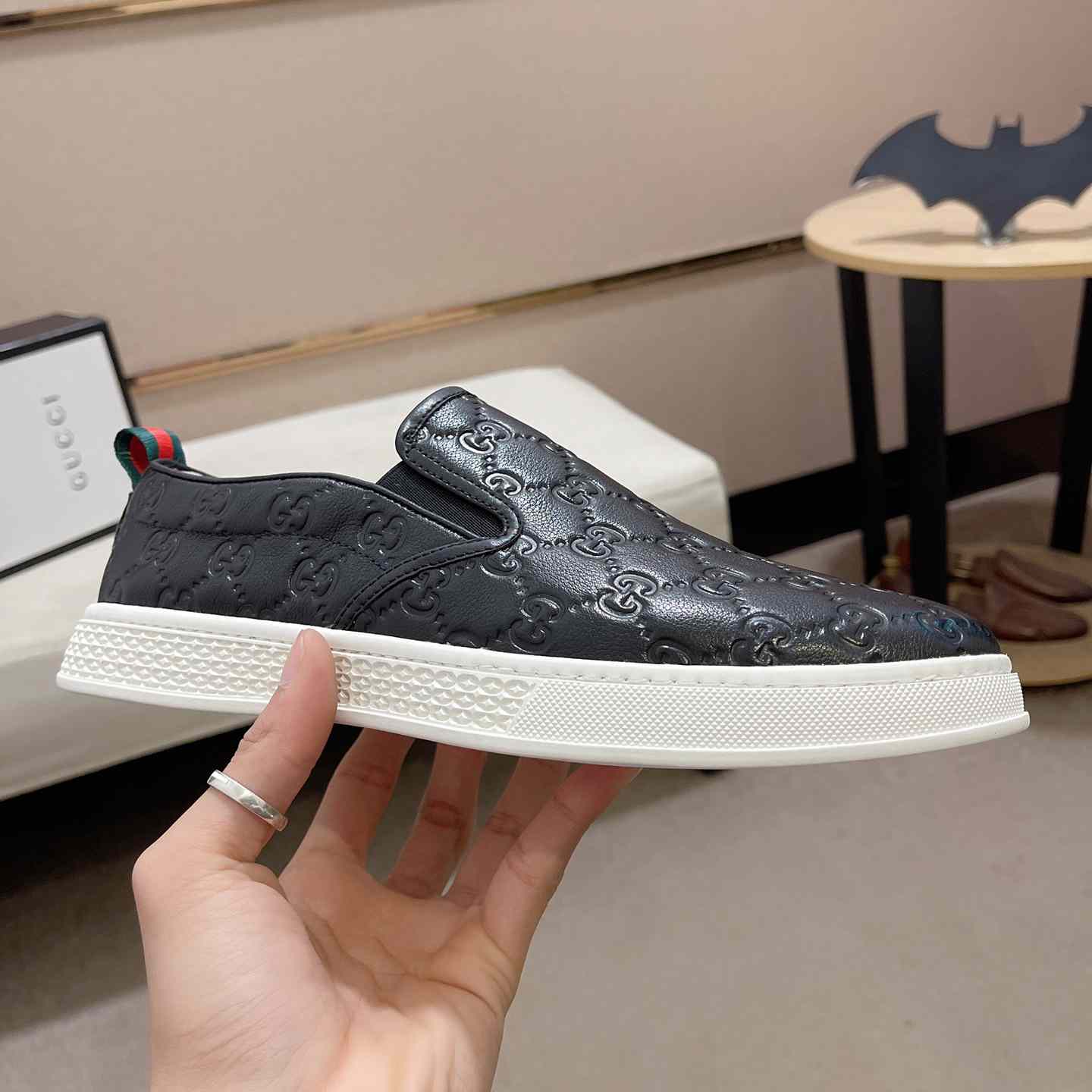 Gucci Signature Slip-on Sneakers - FashionPlug